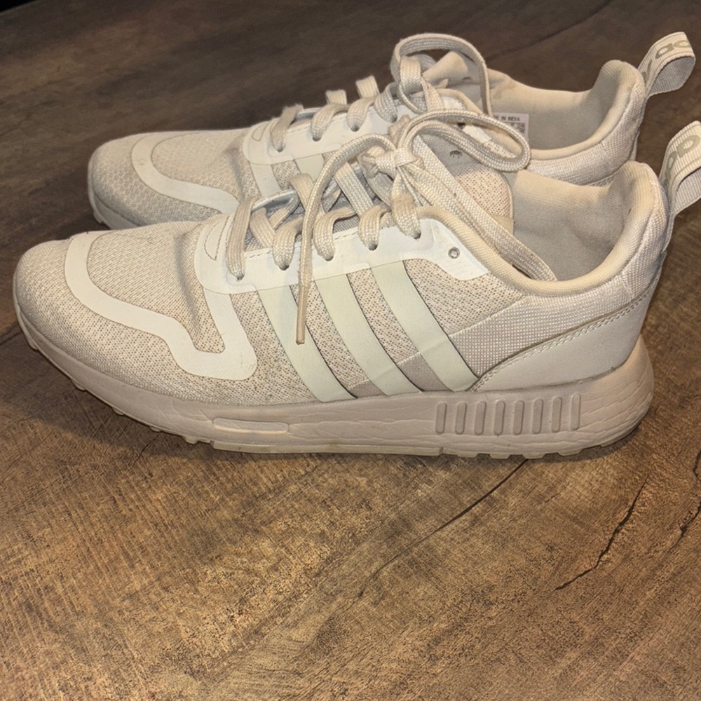 Adidas Cream and White Running Shoes